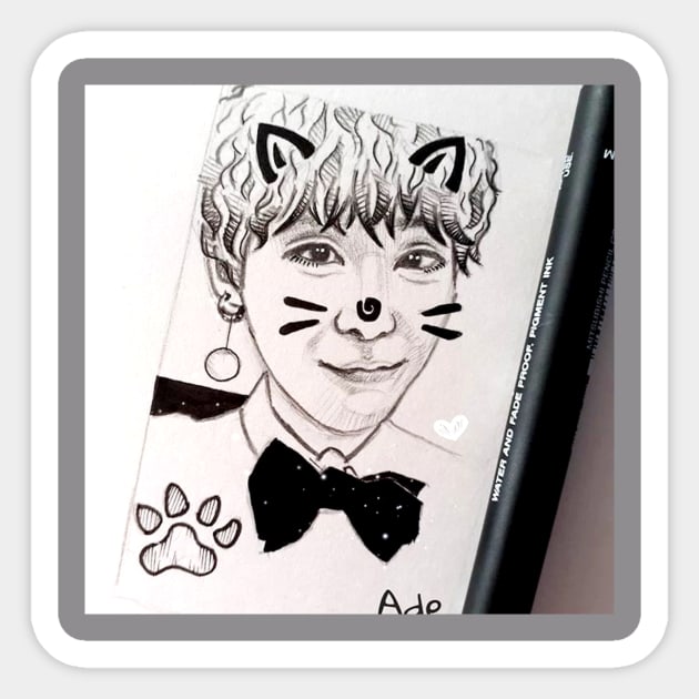 Yoongi Cat Filter Sticker by adelaidaiancu1828@yahoo.com